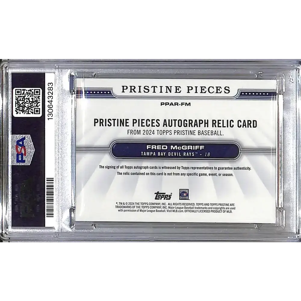 2024 Topps Pristine Pieces Gold #PPAR-FM Fred McGriff PSA 8 NM-MT MEM Auto 11/50 Tampa Bay Rays - Baseball Card Single