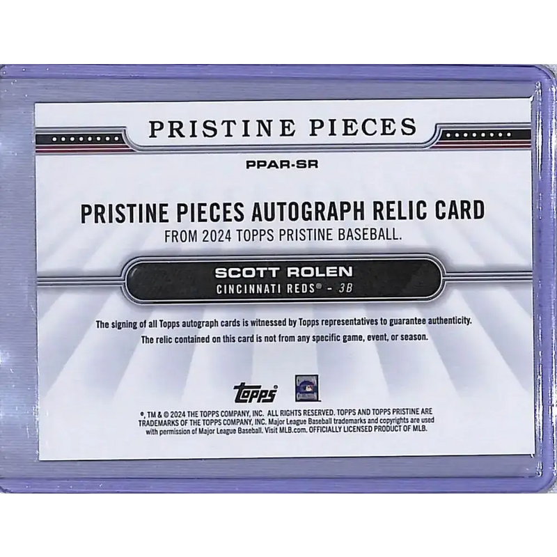 2024 Topps Pristine Pieces Gold #PPAR-SR Scott Rolen NM-MT MEM Auto 2/50 Cincinnati Reds Baseball Card - Baseball Card