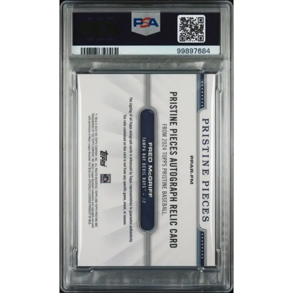 2024 Topps Pristine Pieces Orange #FM Fred McGriff PSA 9 MINT MEM Auto 20/25 Tampa Bay Rays Baseball Card - Baseball