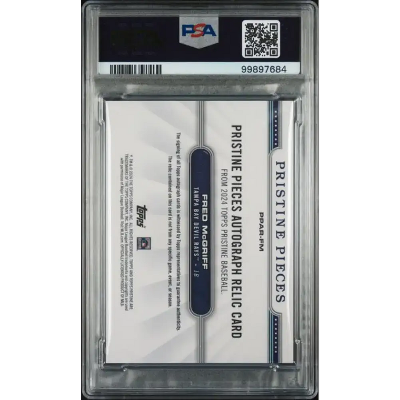 2024 Topps Pristine Pieces Orange #FM Fred McGriff PSA 9 MINT MEM Auto 20/25 Tampa Bay Rays Baseball Card - Baseball