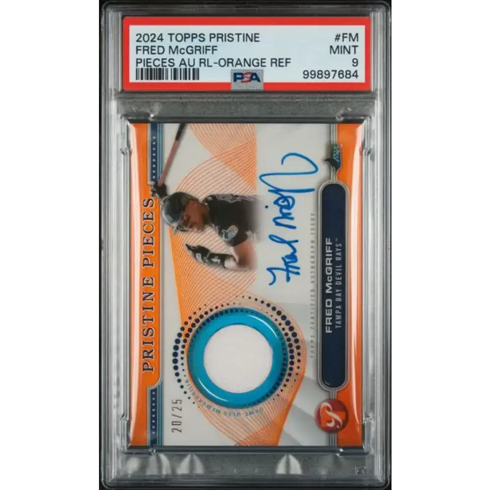 2024 Topps Pristine Pieces Orange #FM Fred McGriff PSA 9 MINT MEM Auto 20/25 Tampa Bay Rays Baseball Card - Baseball