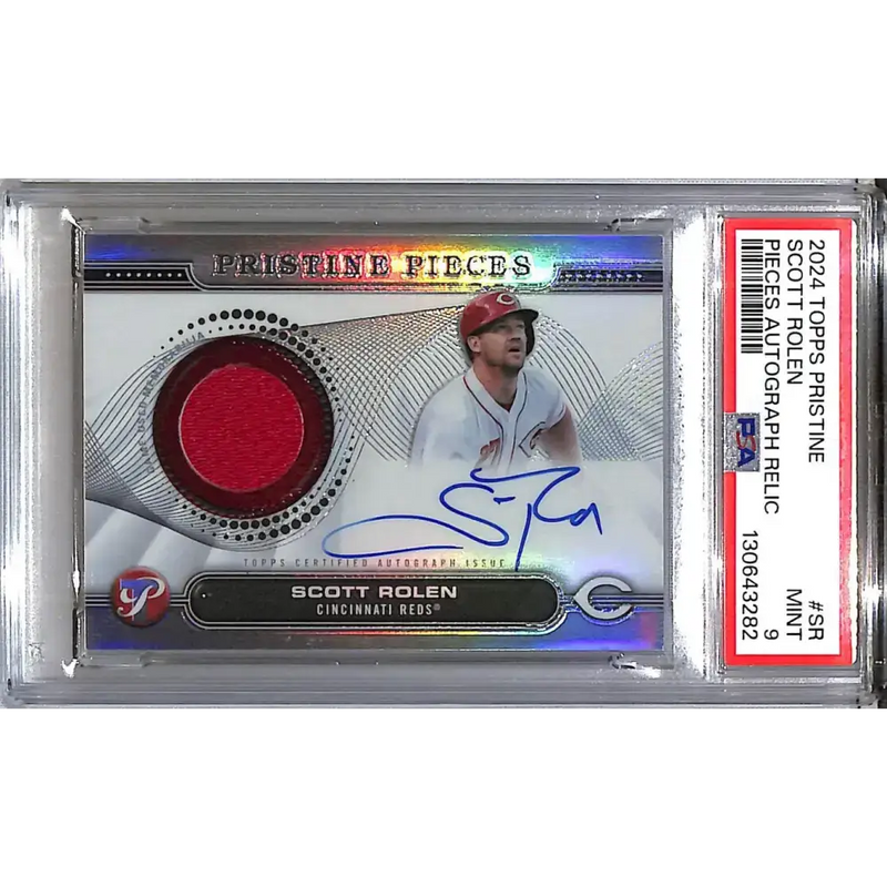 2024 Topps Pristine Pieces #PPAR-SR Scott Rolen PSA 9 MINT MEM Auto Cincinnati Reds - Baseball Card Single