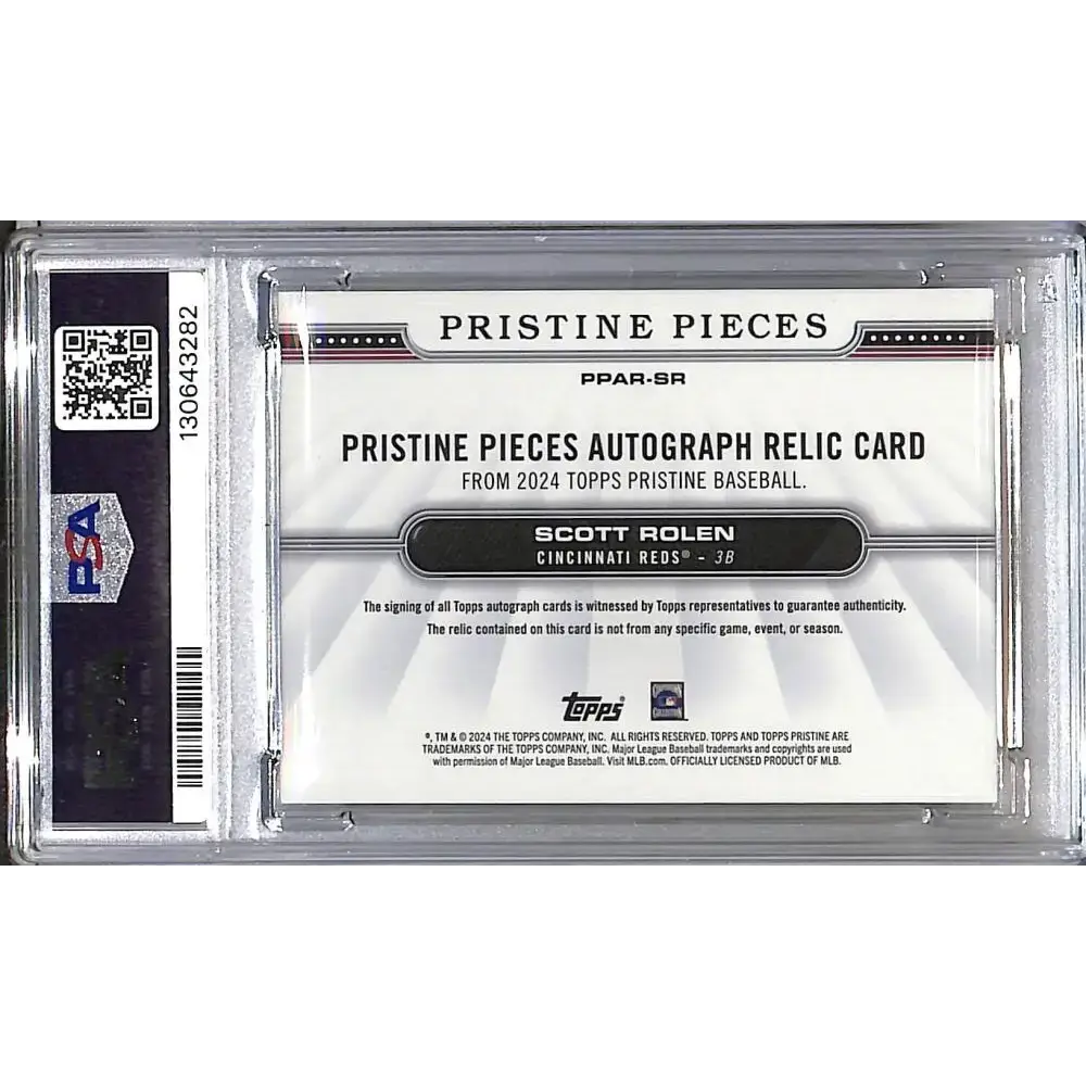 2024 Topps Pristine Pieces #PPAR-SR Scott Rolen PSA 9 MINT MEM Auto Cincinnati Reds - Baseball Card Single