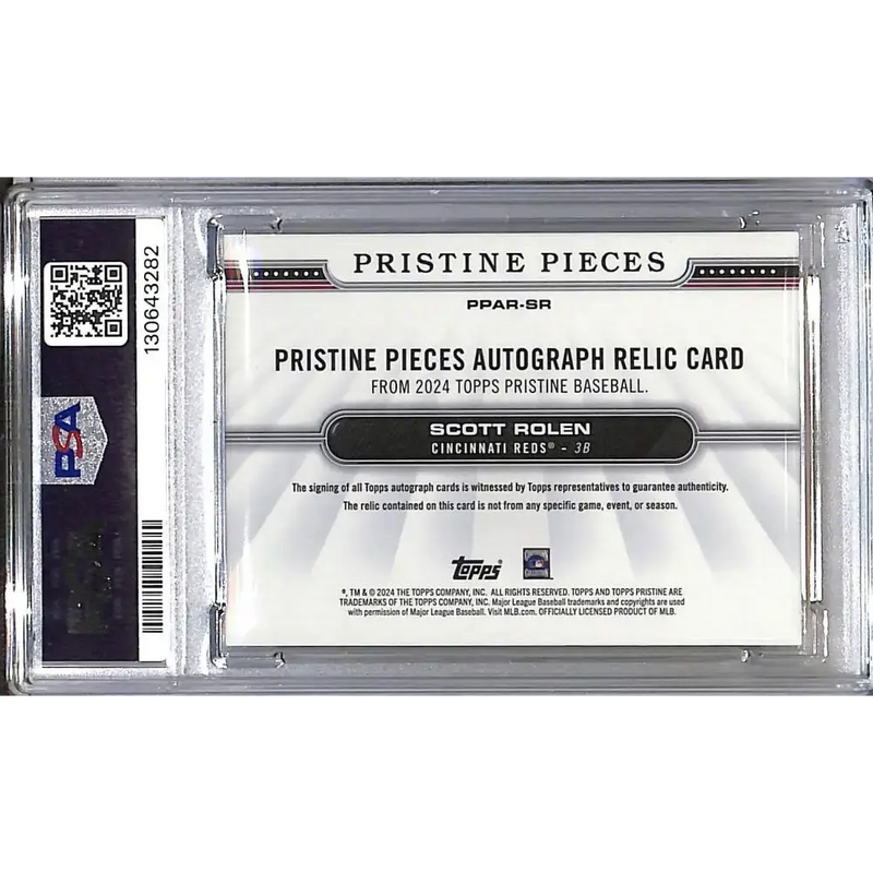 2024 Topps Pristine Pieces #PPAR-SR Scott Rolen PSA 9 MINT MEM Auto Cincinnati Reds - Baseball Card Single