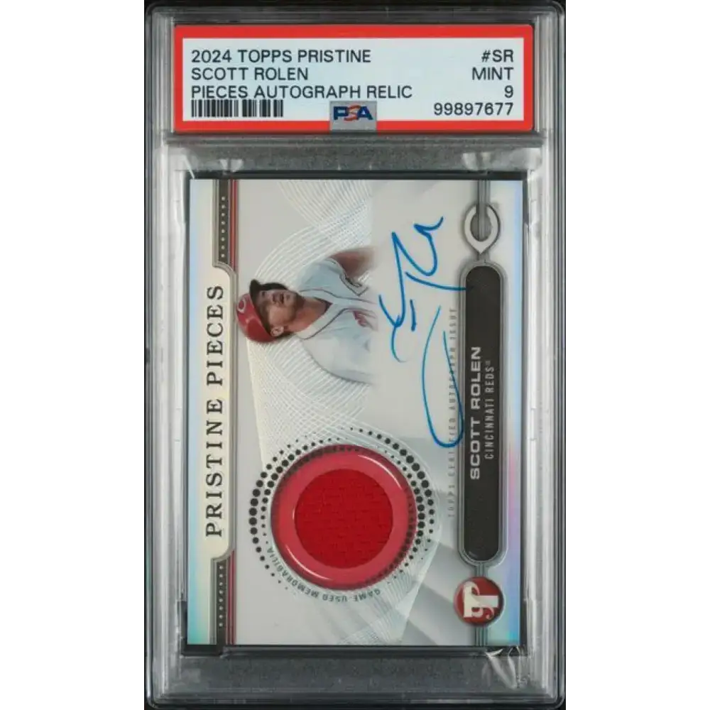 2024 Topps Pristine Pieces #SR Scott Rolen PSA 9 MINT MEM Auto Baseball Card - Baseball Card Single