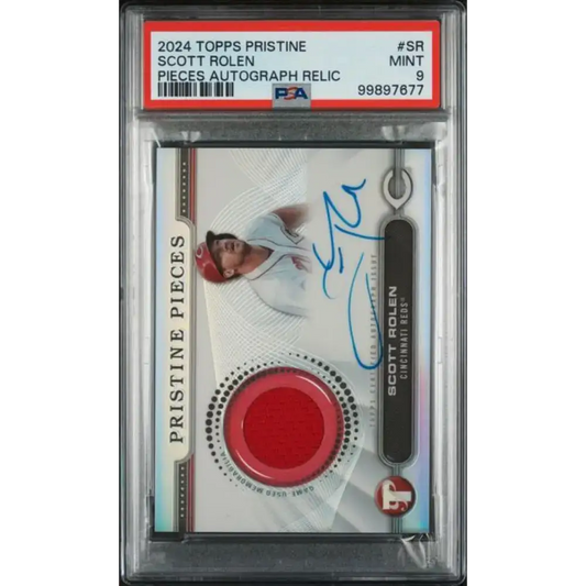 2024 Topps Pristine Pieces #SR Scott Rolen PSA 9 MINT MEM Auto Baseball Card - Baseball Card Single