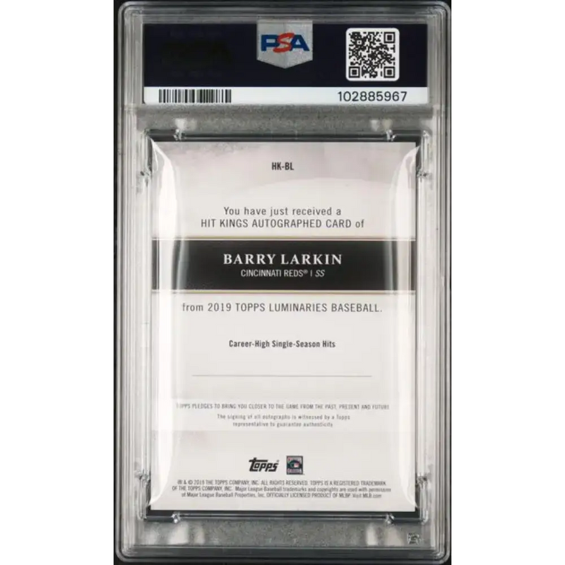 2024 Topps Pristine Pop Demand #BL Barry Larkin PSA 8 NM-MT MEM Auto 8/25 Cincinnati Reds Baseball Card - Baseball Card