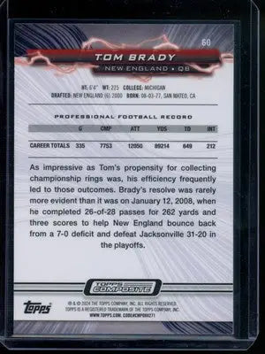 2024 Topps Pristine Tom Brady #60 Football - Football Card Single