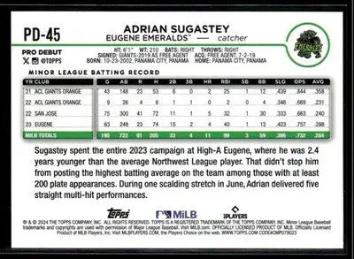 2024 Topps Pro Debut Adrian Sugastey #PD-45 Eugene Emeralds