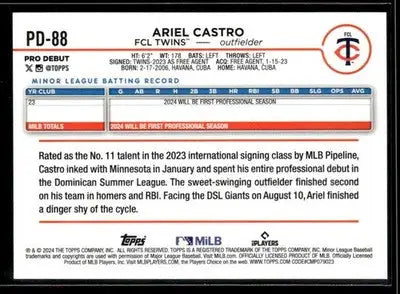 2024 Topps Pro Debut Ariel Castro #PD-88 FCL Twins