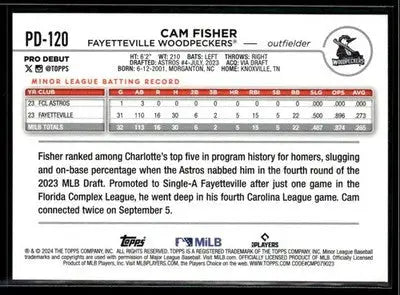 2024 Topps Pro Debut Cam Fisher #PD-120 Fayetteville Woodpeckers