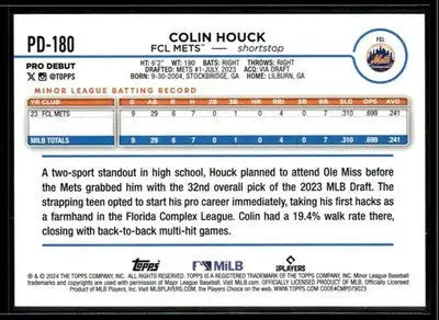 2024 Topps Pro Debut Colin Houck #PD-180 FCL Mets