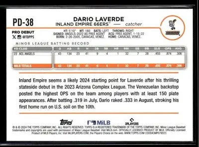 2024 Topps Pro Debut Dario Laverde #PD-38 Inland Empire 66ers