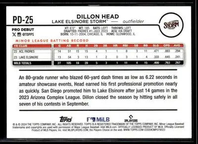 2024 Topps Pro Debut Dillon Head #PD-25 Lake Elsinore Storm