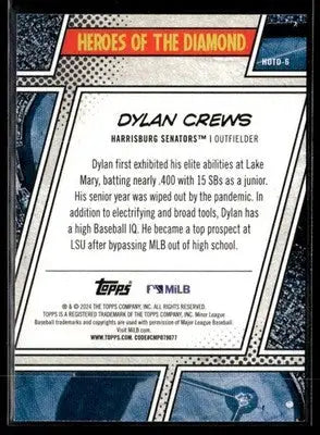2024 Topps Pro Debut Dylan Crews #HOTD-6 Heroes of the Diamond Senators