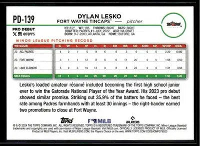 2024 Topps Pro Debut Dylan Lesko #PD-139