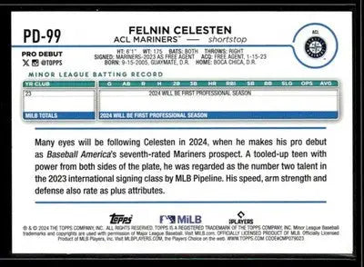 2024 Topps Pro Debut Felnin Celesten #PD-99 ACL Mariners