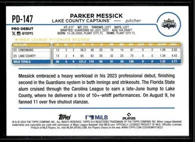 2024 Topps Pro Debut Parker Messick #PD-147 Lake County Captains