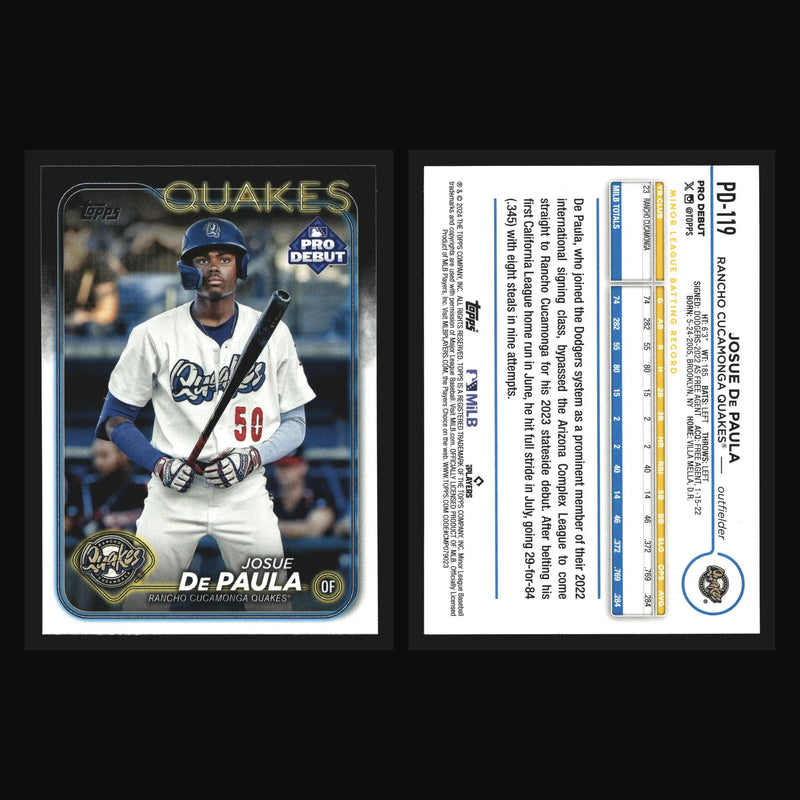2024 Topps Pro Debut #PD-119 Josue De Paula Rancho Cucamonga Quakes Dodgers