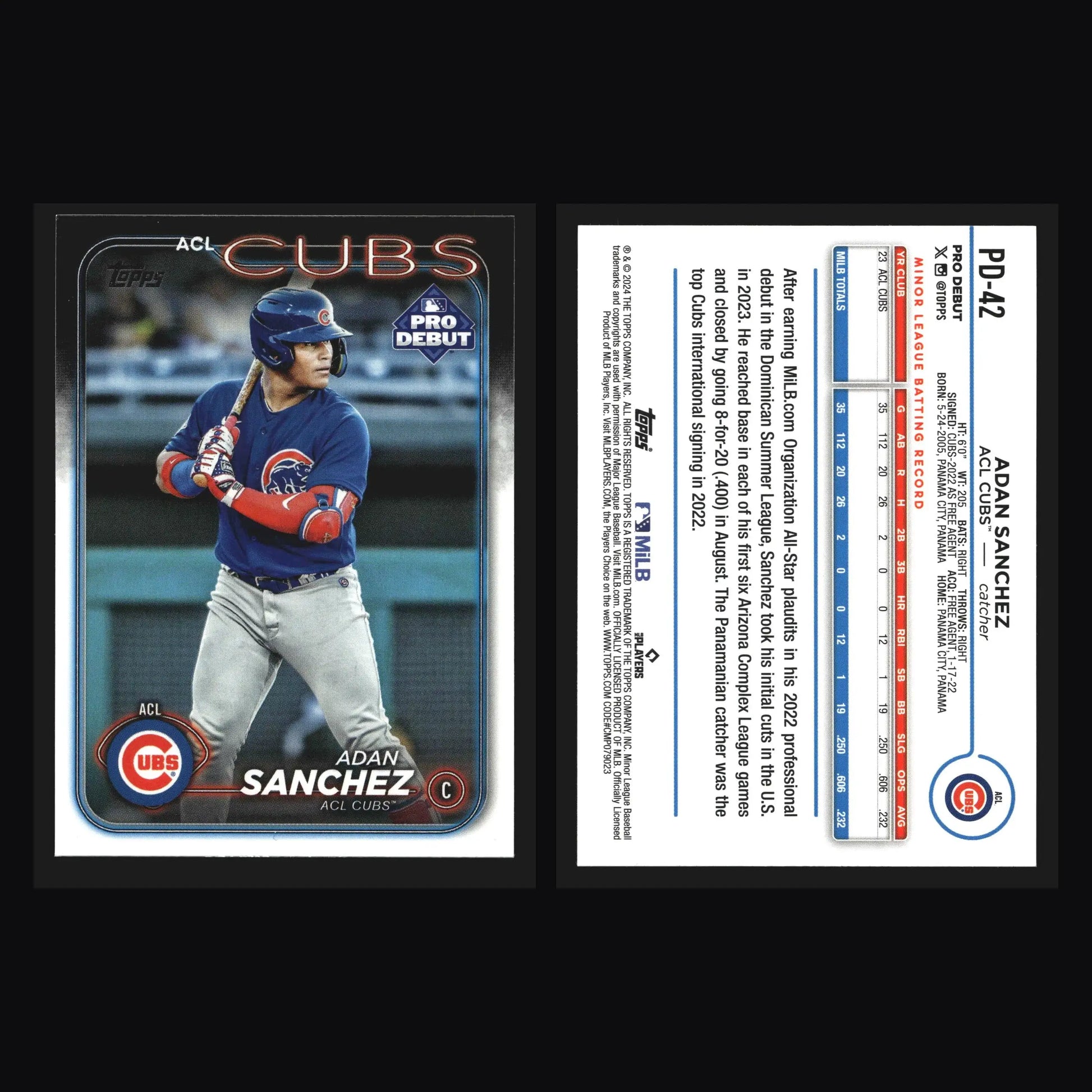 2024 Topps Pro Debut #PD-42 Adan Sanchez ACL Cubs - Baseball Card Single