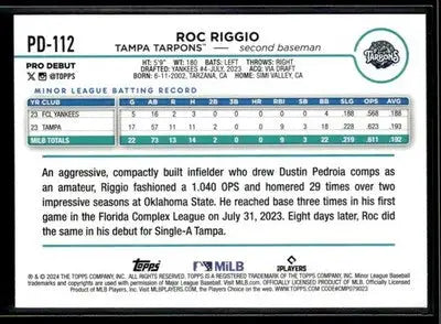 2024 Topps Pro Debut Roc Riggio #PD-112 Tampa Tarpons