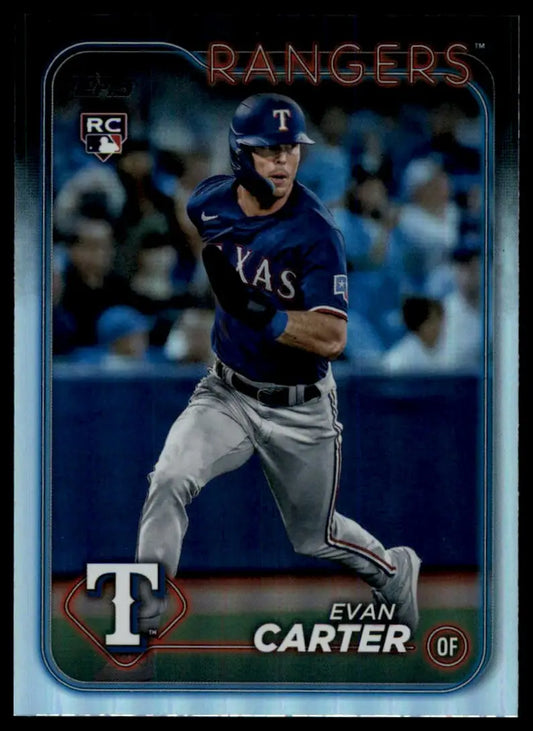 2024 Topps - Rainbow Foil Evan Carter 280 Texas Rangers Baseball NM - Baseball Card Single