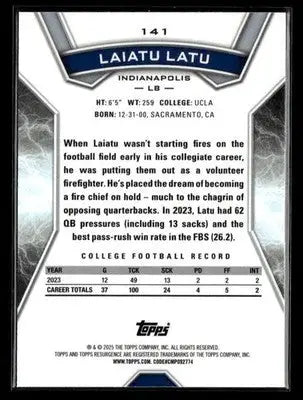 2024 Topps Resurgence #141 Laiatu Latu RC Indianapolis Colts - Football Card Single