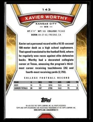 2024 Topps Resurgence #143 Xavier Worthy - Football Card Single