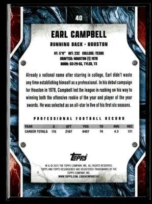 2024 Topps Resurgence #40 Earl Campbell - Football Card Single