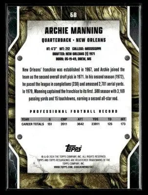 2024 Topps Resurgence #68 Archie Manning - Football Card Single