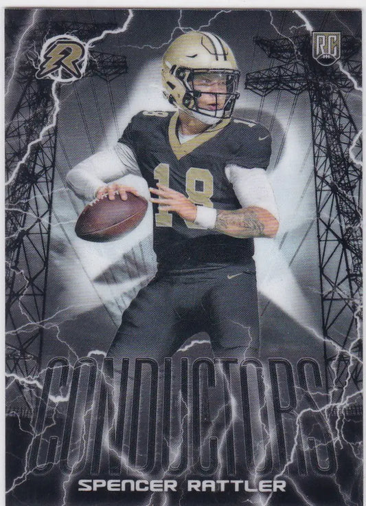 Spencer Rattler Conductors football card from 2024 Topps Resurgence series
