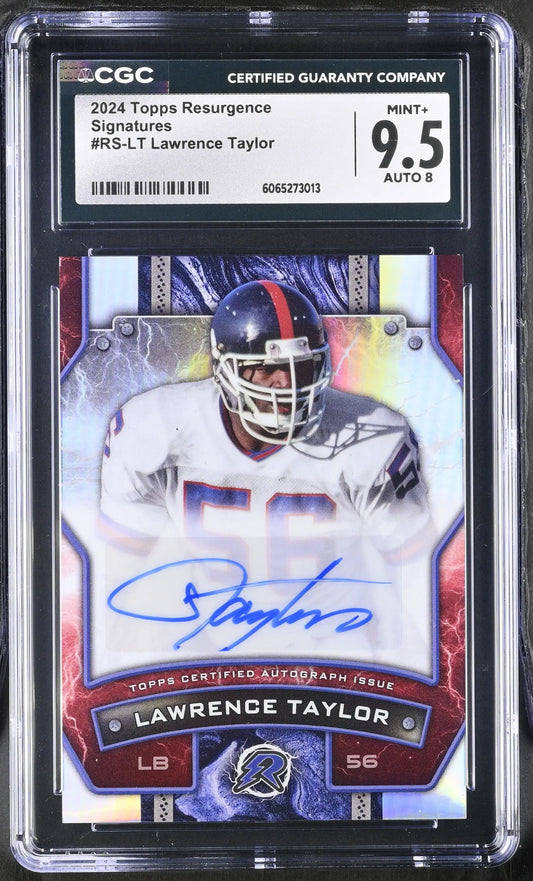2024 Topps Resurgence Football RS-LT Lawrence Taylor Auto Graded CGC 9.5 Mint+ - Football Card Single