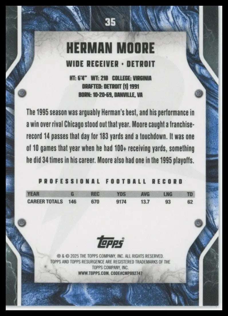 2024 Topps Resurgence - Herman Moore #35 - Football Card Single