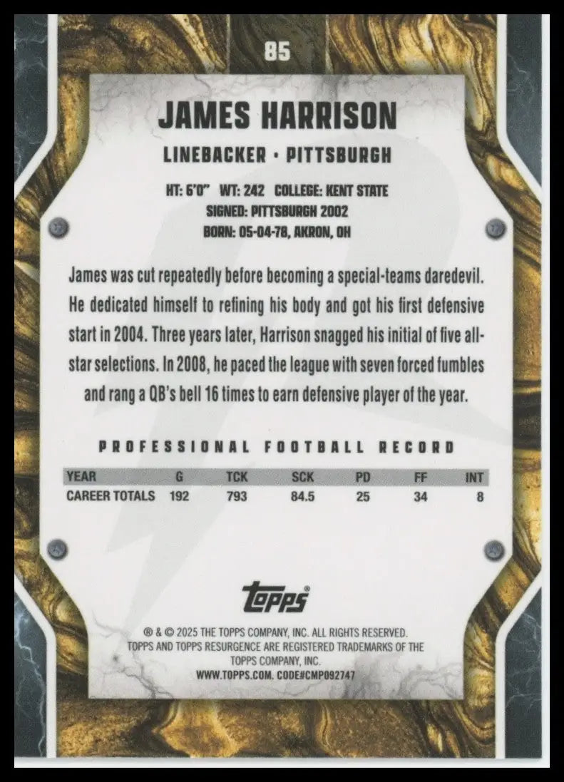 2024 Topps Resurgence - James Harrison #85 - Football Card Single