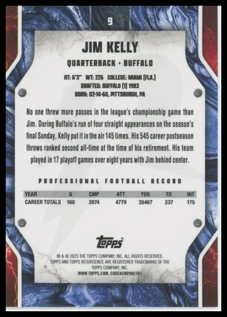 2024 Topps Resurgence - Jim Kelly #9 - Football Card Single