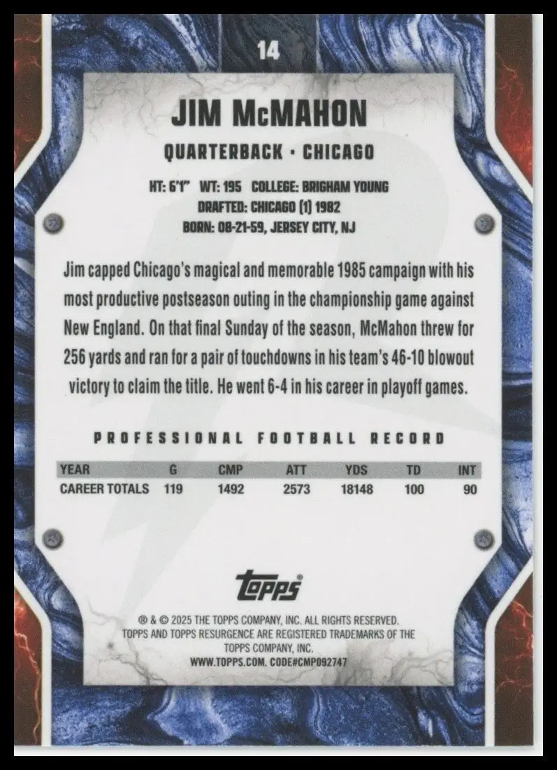2024 Topps Resurgence - Jim McMahon #14 - Football Card Single