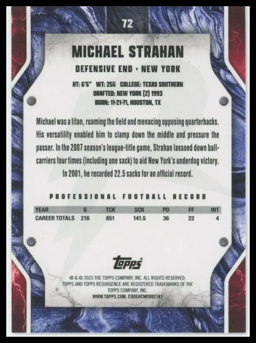 2024 Topps Resurgence - Michael Strahan #72 - Football Card Single