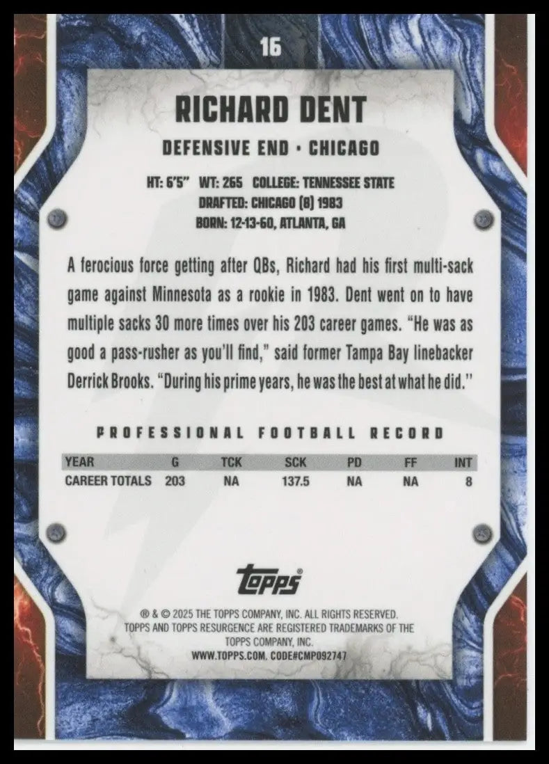 2024 Topps Resurgence - Richard Dent #16 - Football Card Single