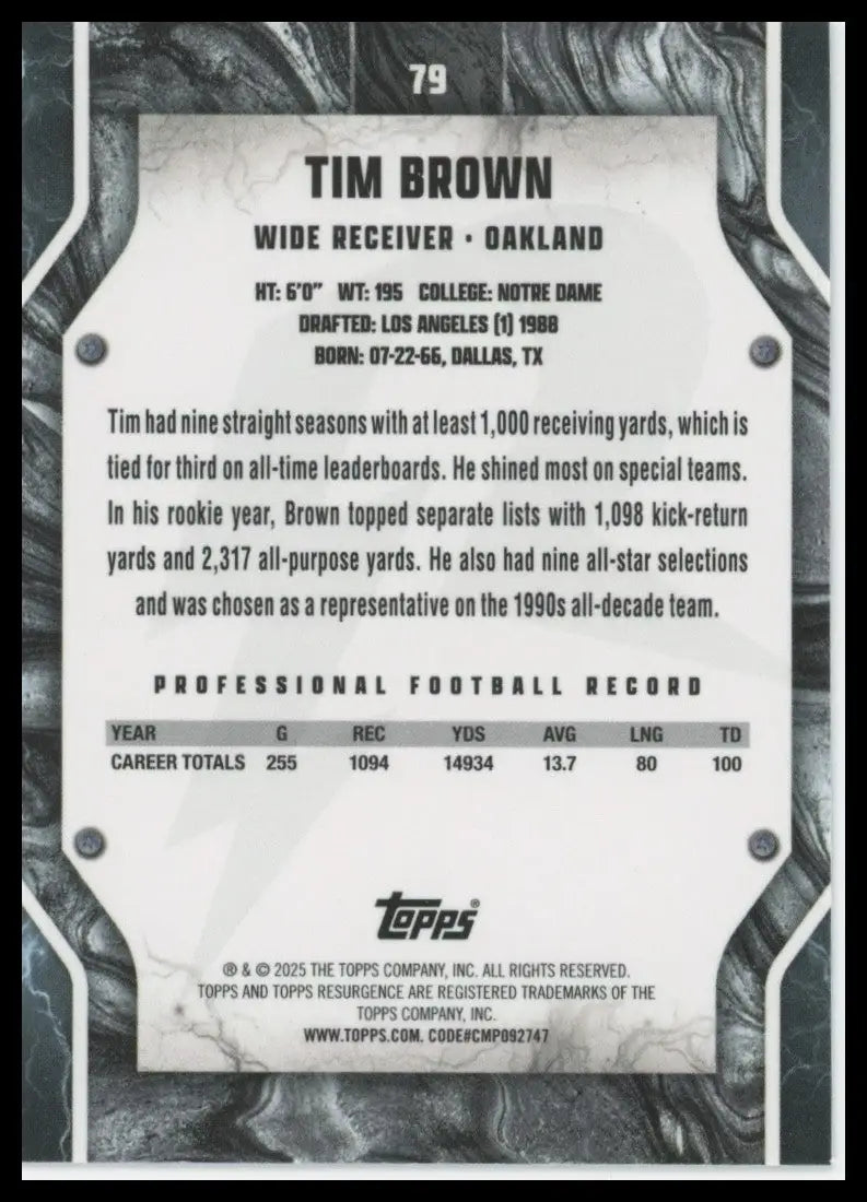 2024 Topps Resurgence - Tim Brown #79 - Football Card Single