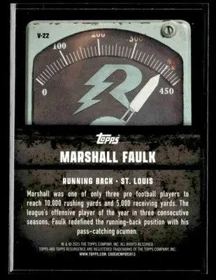 2024 Topps Resurgence #V-22 Marshall Faulk Voltaic - Football Card Single