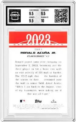 Graded baseball trading card of Ronald Acuña Jr. from 2024 Topps Ronald Acuña series