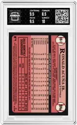 Graded Ronald Acuña Jr. baseball card from 2024 Topps Mega Box Foil Arena Club