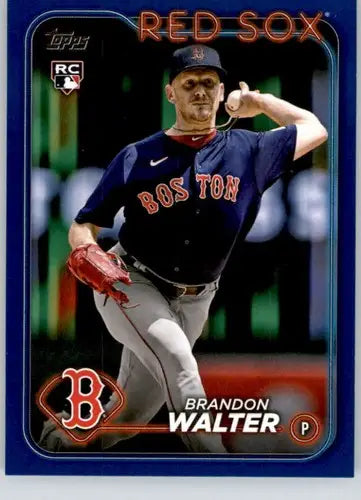 Original gloss Topps Royal Blue Brandon Walter baseball card 2024 RC Rookie Red Sox