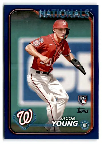 Jacob Young baseball card from 2024 Topps Royal Blue series featuring original gloss