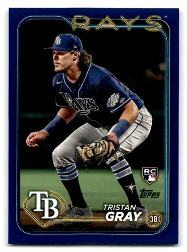Original gloss 2024 Topps Royal Blue Tristan Gray rookie baseball card