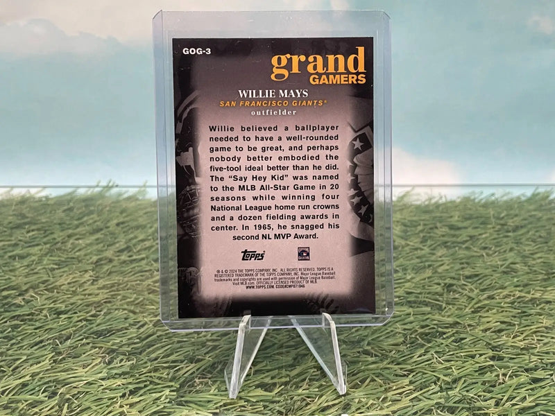 2024 Topps Series 1- Grand Gamers -#GOG-3- Willie Mays -San Francisco Giants - Baseball Card Single
