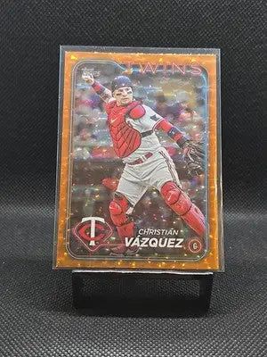 2024 Topps Series 2 - Christian Vazquez #654 Orange Foil /299 - Baseball Card Single