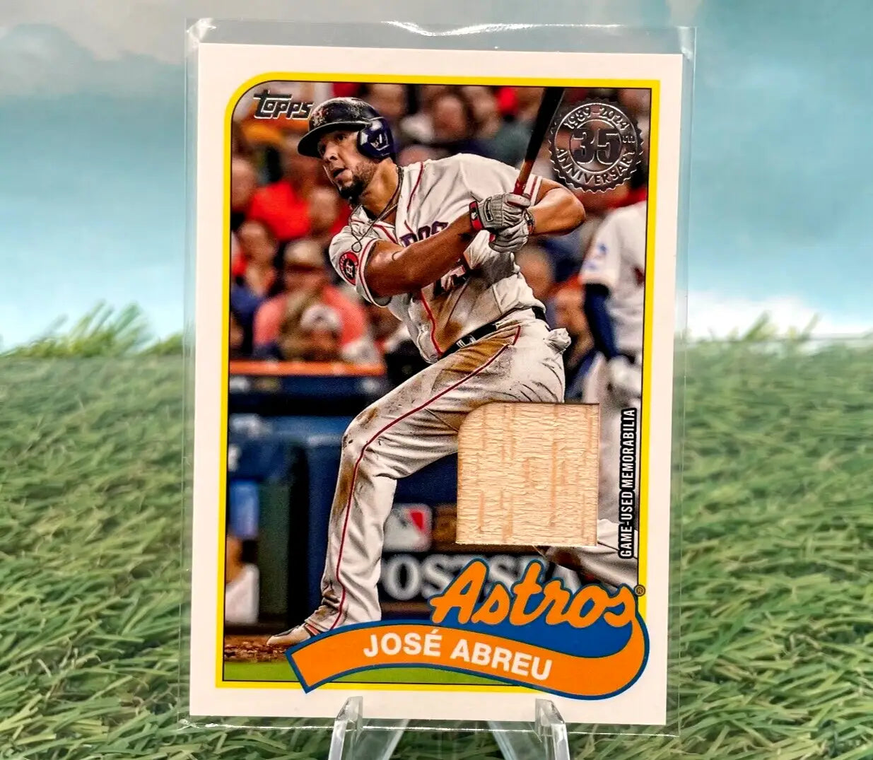 José Abreu baseball card from 2024 Topps Series 2 featuring Astros Topps relic