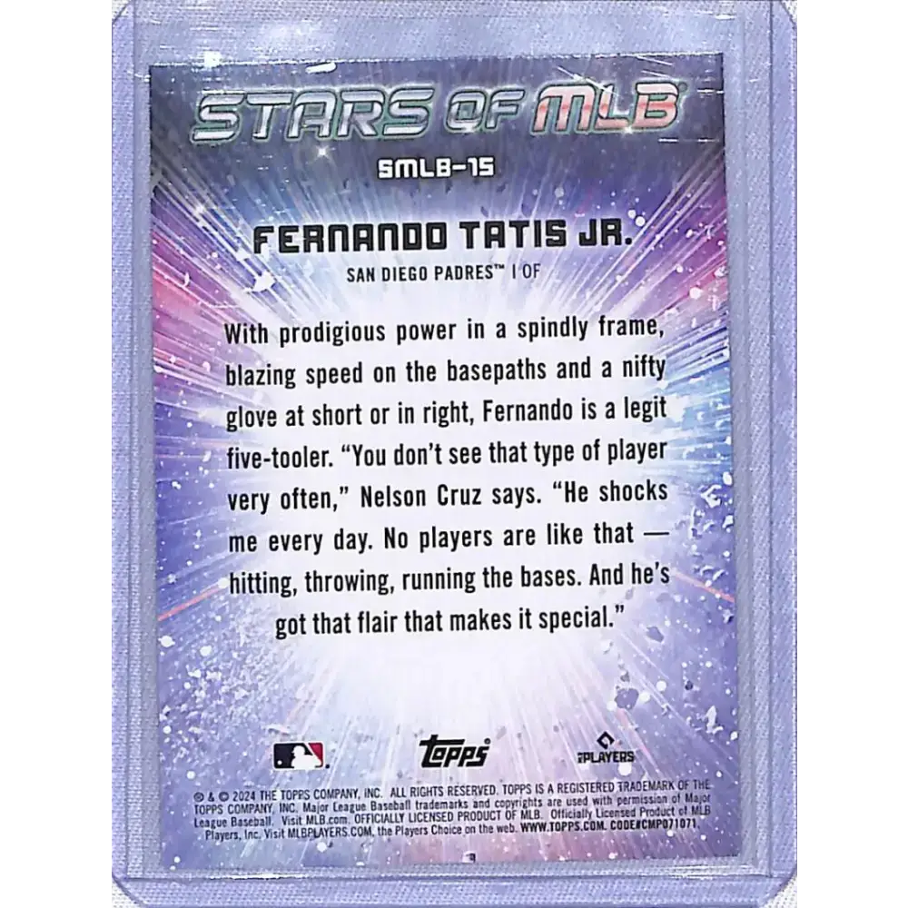 2024 Topps Series One Stars of MLB #SMLB-15 Fernando Tatis Jr. NM-MT San Diego Padres - Baseball Card Single