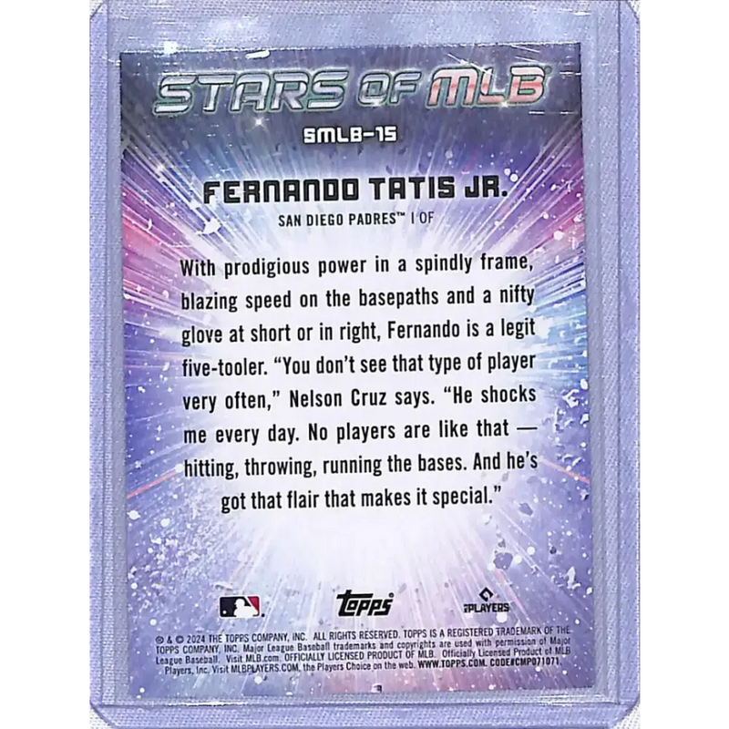 2024 Topps Series One Stars of MLB #SMLB-15 Fernando Tatis Jr. NM-MT San Diego Padres - Baseball Card Single